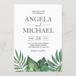 Invitation Palette Hexagonale de Palmiers Tropicaux Sauvages 