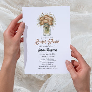 Invitation Palette Marron Ranunculus Pot en Terre Cuite Maria