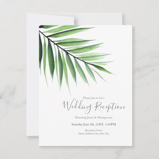 Invitation Palm Aquarelle  (Devant)