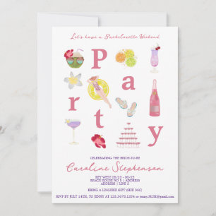 Invitation Palm Beach Destination Week-end Bachelorette Party