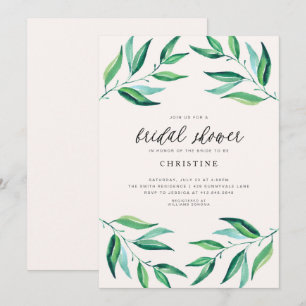 Invitation Palm Feuille Tropical Bridal Showbwbwbwwbwwwbwwwww