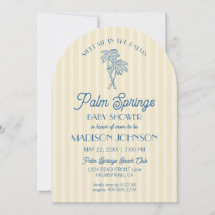Invitation Palm jaune Spring Pastel Beach Cabana Baby shower