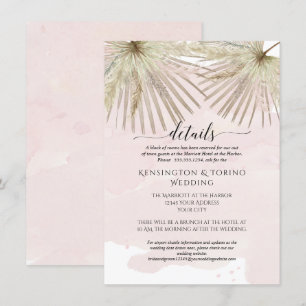 Invitation Palm Jungle Foliage Muet Seaside Boho Détails