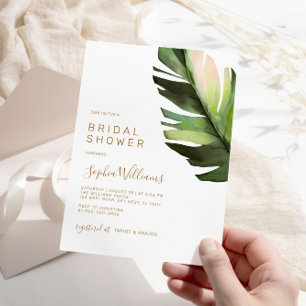 Invitation Palm Leaf Tropical Floral Fête des mariées moderne
