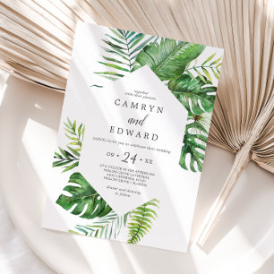 Invitation Palm sauvage Hexagon Décontracté Mariage
