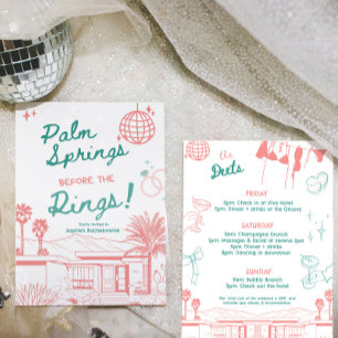 Invitation Palm Springs avant les anneaux Bachelorette
