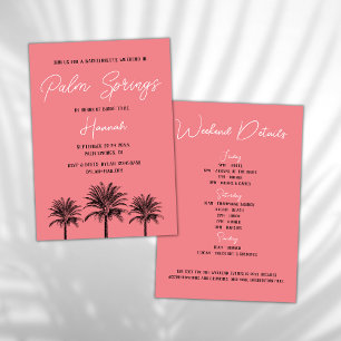 Invitation Palm Springs Tropical Palms Bachelorette Week-end