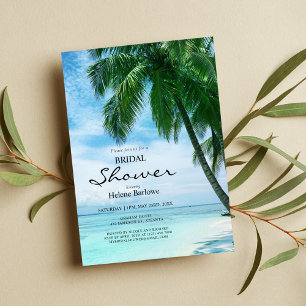 Invitation Palm Tree Beach Fête des mariées Mariage tropicale
