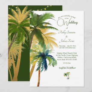 Invitation Palm Tree Beach Wedding