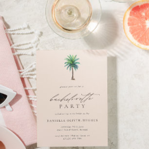 Invitation Palm Tree Blush Bachelorte