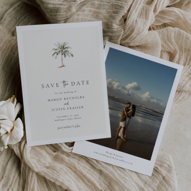 Invitation Palm Tree Destination Mariage Photo Enregistrer La (Créateur téléchargé)
