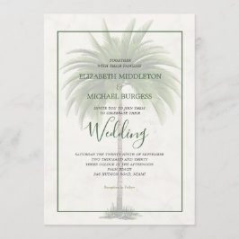 Invitation Palm Tree élégant vert moderne Formal Chic Mariage