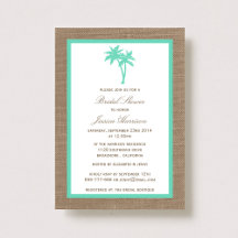 Palm Tree Tropical Burlap Beach Fête des mariées