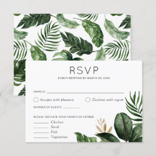 Invitation Palm tropical Feuilles mariage RSVP options alimen