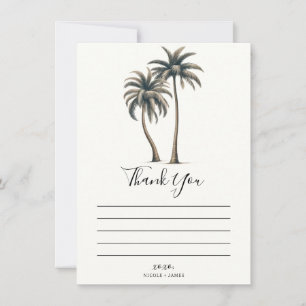 Invitation Palm tropical Mariage côtier rustique Merci