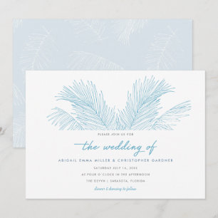 Invitation Palm Turquoise Feuilles Tropical Beach Wedding