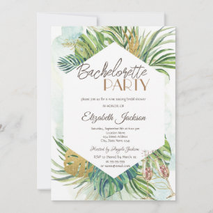 Invitation Palme Tropicale Feuille Bachelorette d'été