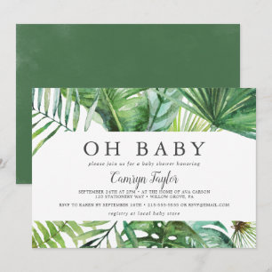 Invitation Palme tropicale sauvage Horizontal Oh Baby Baby sh