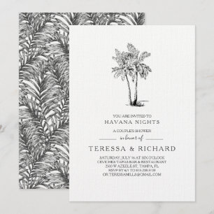 Invitation Palmes vintages Havana Nights Couples Douche