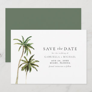 Invitation Palmier de plage minimal moderne Tropical Enregist