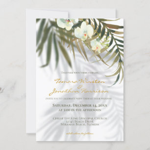 Invitation Palmier tropical et ombres d'orchidées Mariage de 