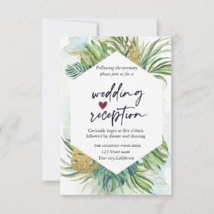 Invitation Palmier tropical Feuilles Réception de mariage d'é