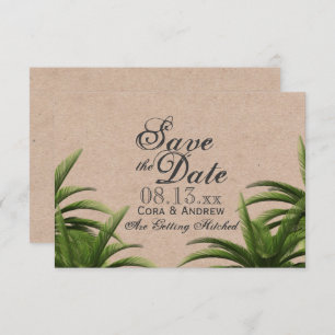 Invitation Palmier tropical Mariage vert Enregistrer la date