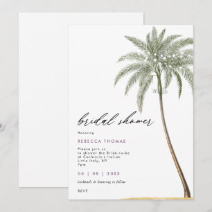 Invitation palmier tropical plage nuptiale