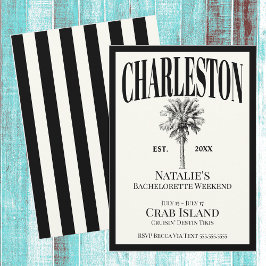 Invitation Palmiers de luxe Charleston Bachelorette côtière