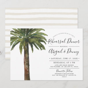Invitation Palmiers Dusty Dîner de répétition Mariage