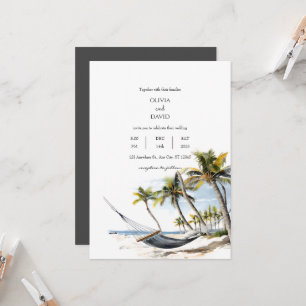 Invitation Palmiers exotiques Hammock Relaxation Plage Mariag