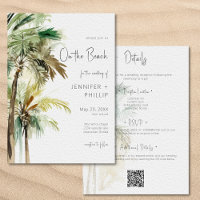 Palmiers Modernes Sur La Plage Mariage Deux Côtés