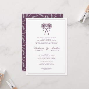 Invitation Palmiers noués Destination Tropicale Mariage