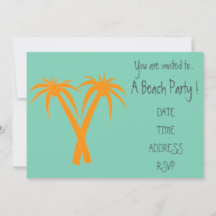 Invitation Palmiers orangés du Retro Beach