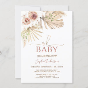 Invitation Palmiers séchés du désert Baby shower en laiton de