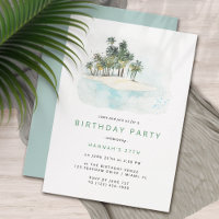 Palmiers | Simple Modern Beach fête d'anniversaire