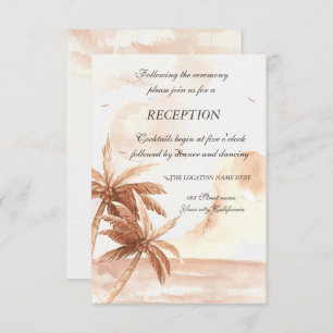 Invitation Palmiers Tropicaux Rustiques Réception de mariage
