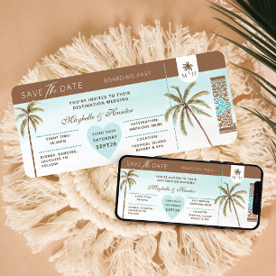 Invitation Palmiers Tropicaux Sauvegardez La Date Embarquemen