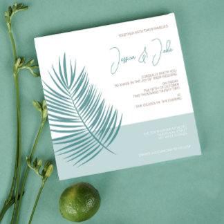 Invitation Palms Aqua ・ Plutôt Côtier Mariage moderne