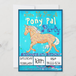 Invitation Palomino Orange Anniversaire II (aquarelle bleue)