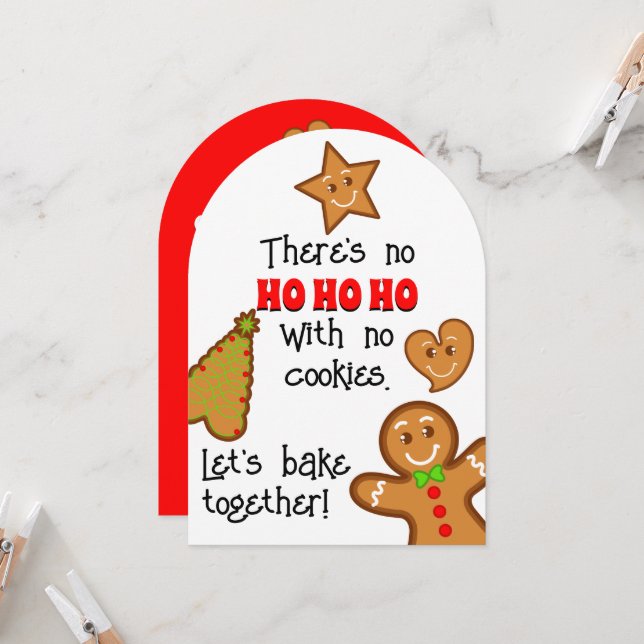 Invitation Pals de pain d'épice de Noël - Fête de boulangerie (Devant/Arrière en situation)