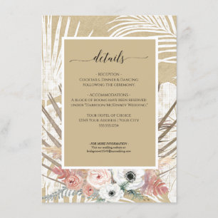 Invitation Pampa floral russe BOHO Kraft