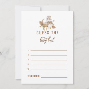 Invitation Pampas Baby shower Guess the Baby Food Réponse II 