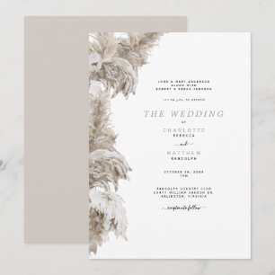 Invitation Pampas Beige Les Deux Familles Mariage II