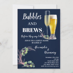 Invitation Pampas & Eucalyptus Bubble & Breve Couples