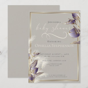 Invitation Pampas Floral Anthurium Violet