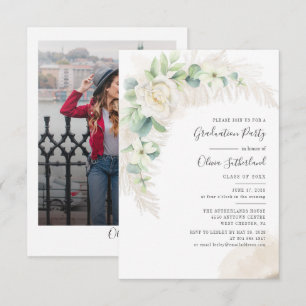 Invitation Pampas Graduation 2025 Photo Grad Party