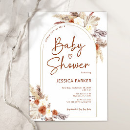 Invitation Pampas Grass Arch Terracotta Boho Baby shower