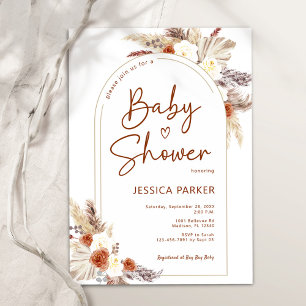 Invitation Pampas Grass Arch Terracotta Boho Baby shower