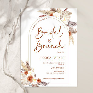 Invitation Pampas Grass Arch Terracotta Boho Bridal Brunch